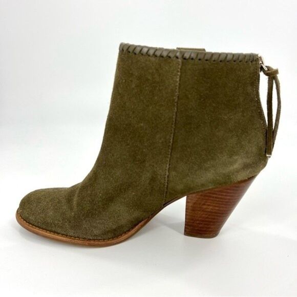 Jack Rogers Greer Boho Suede Ankle Booties Olive Size 8 - Picture 4 of 16